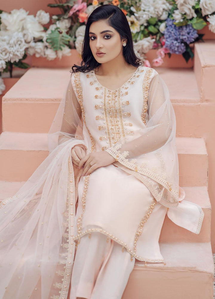 Surmai Luxury Pret  3 Organza Piece Dress SUR22EF SLP 19P PEARLPEACH