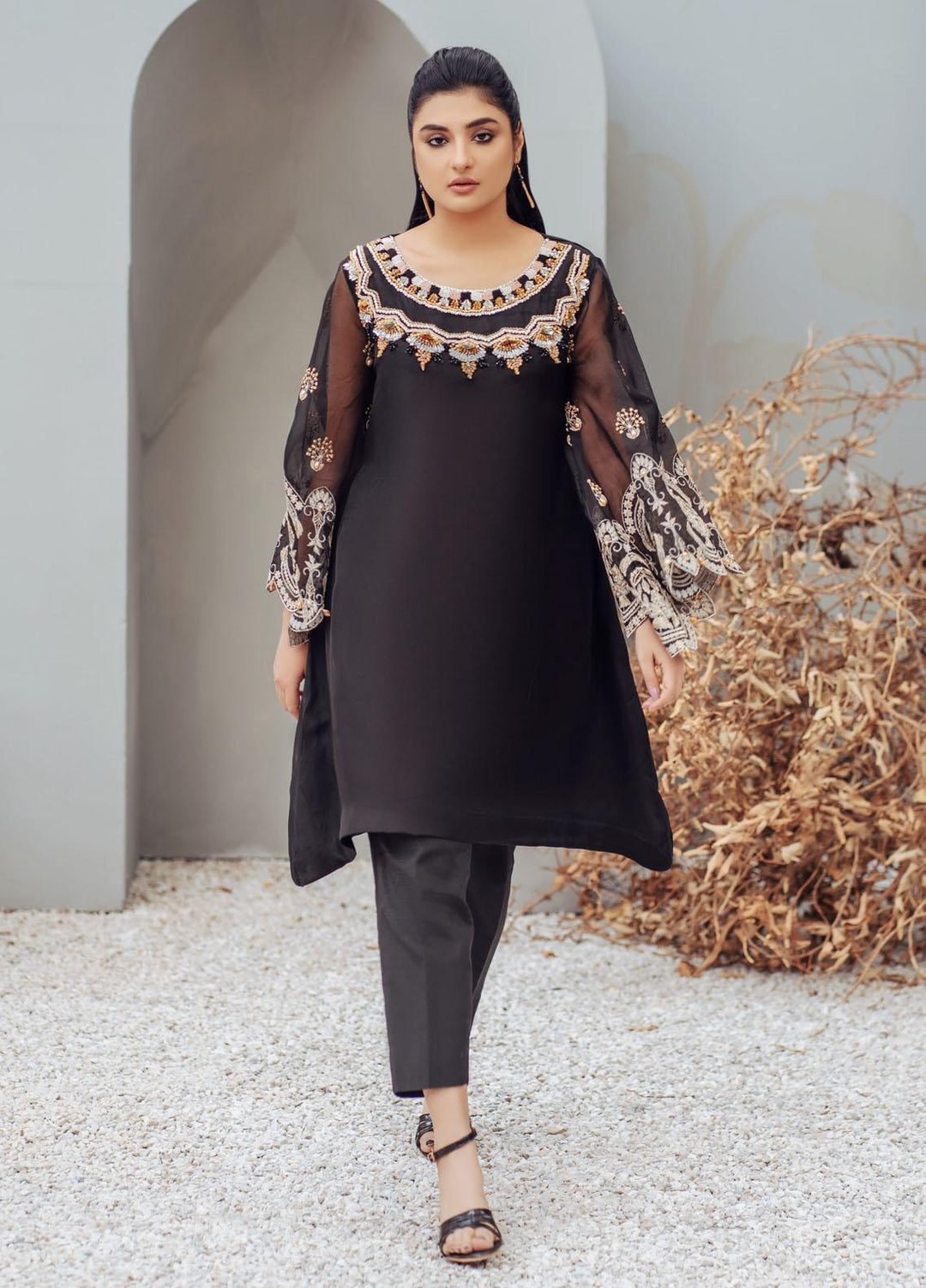 Surmai Luxury Pret   2 Piece Dress SUR22EF SLP16 BLACK SAGE