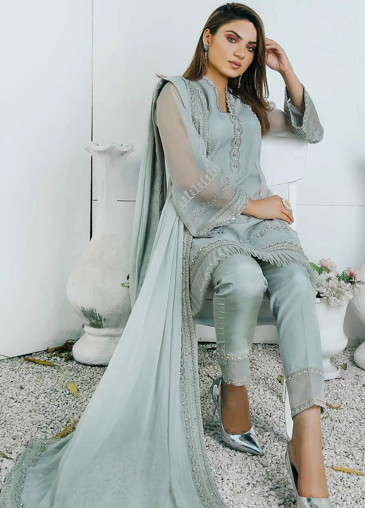 Surmai Luxury Pret Embroidered Net 3 Piece Suit ESTELLE