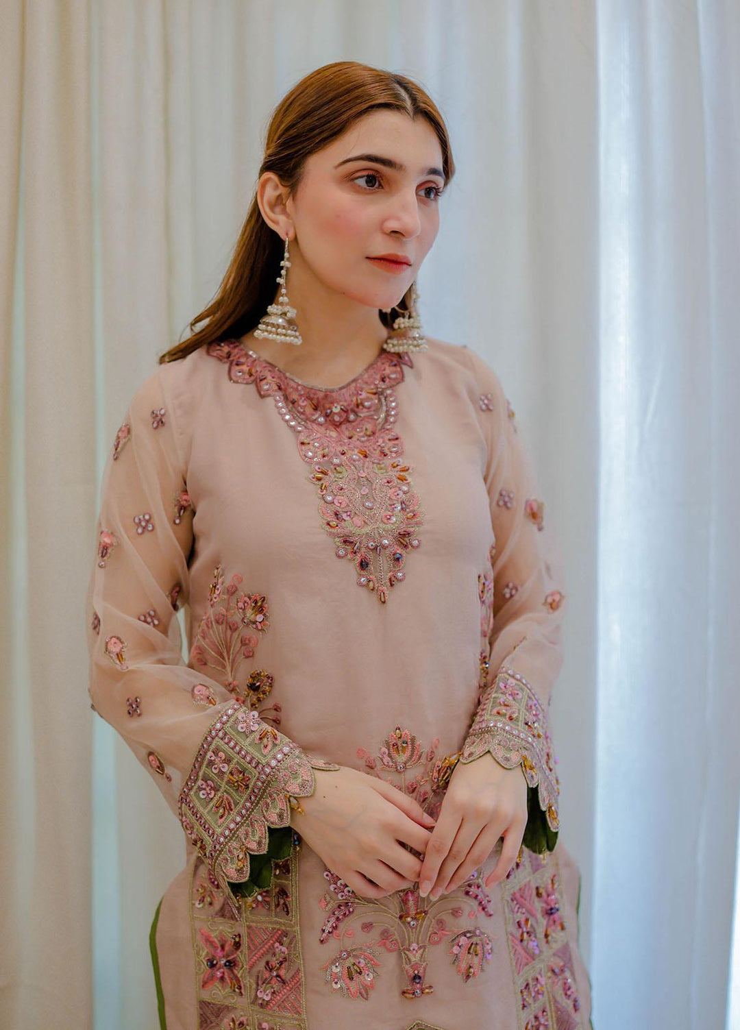 Surmai Luxury Pret Embroidered Organza 3 Piece Suit SUR22RW MIRAJE