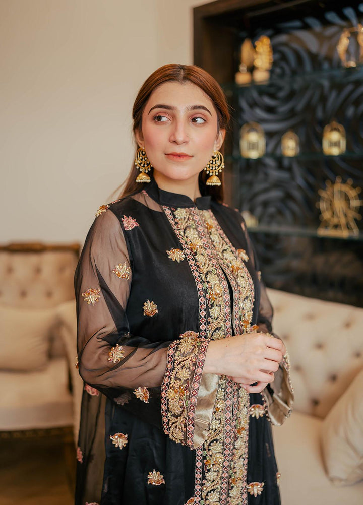Surmai Luxury Pret Embroidered Organza 3 Piece Suit SUR22RW SEYAH