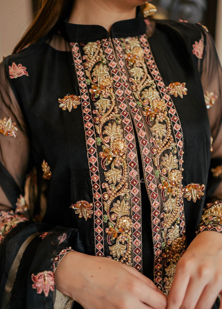 Surmai Luxury Pret Embroidered Organza 3 Piece Suit SUR22RW SEYAH