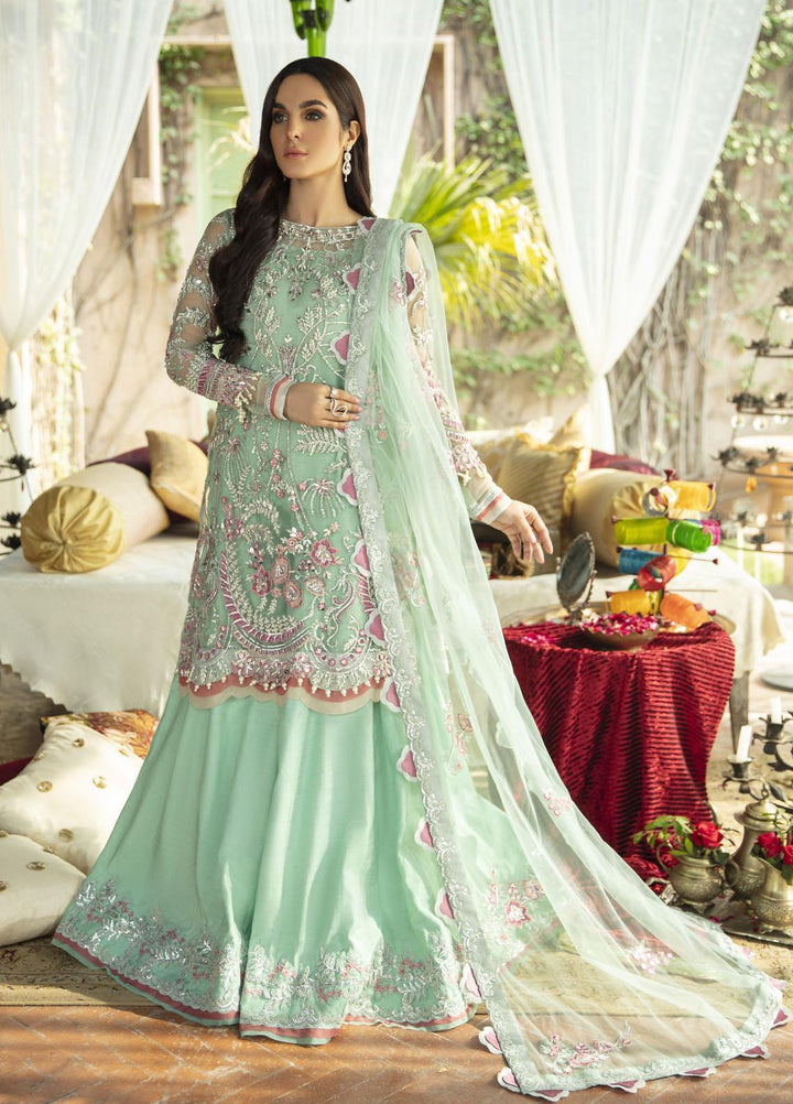 Surmaya By Avyana Embroidered Net Suits Unstitched 4 Piece Abshaar - Wedding Formal Collection