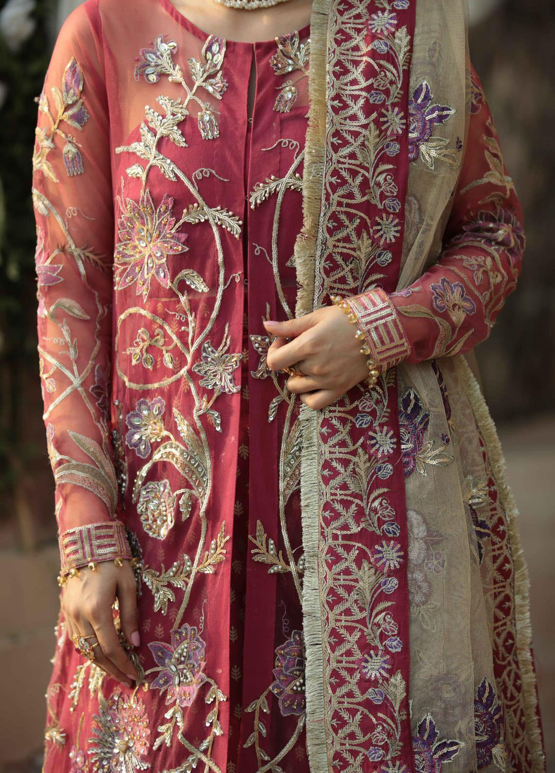Surmaya By Avyana Embroidered Net Suits Unstitched 4 Piece Kashish - Wedding Formal Collection