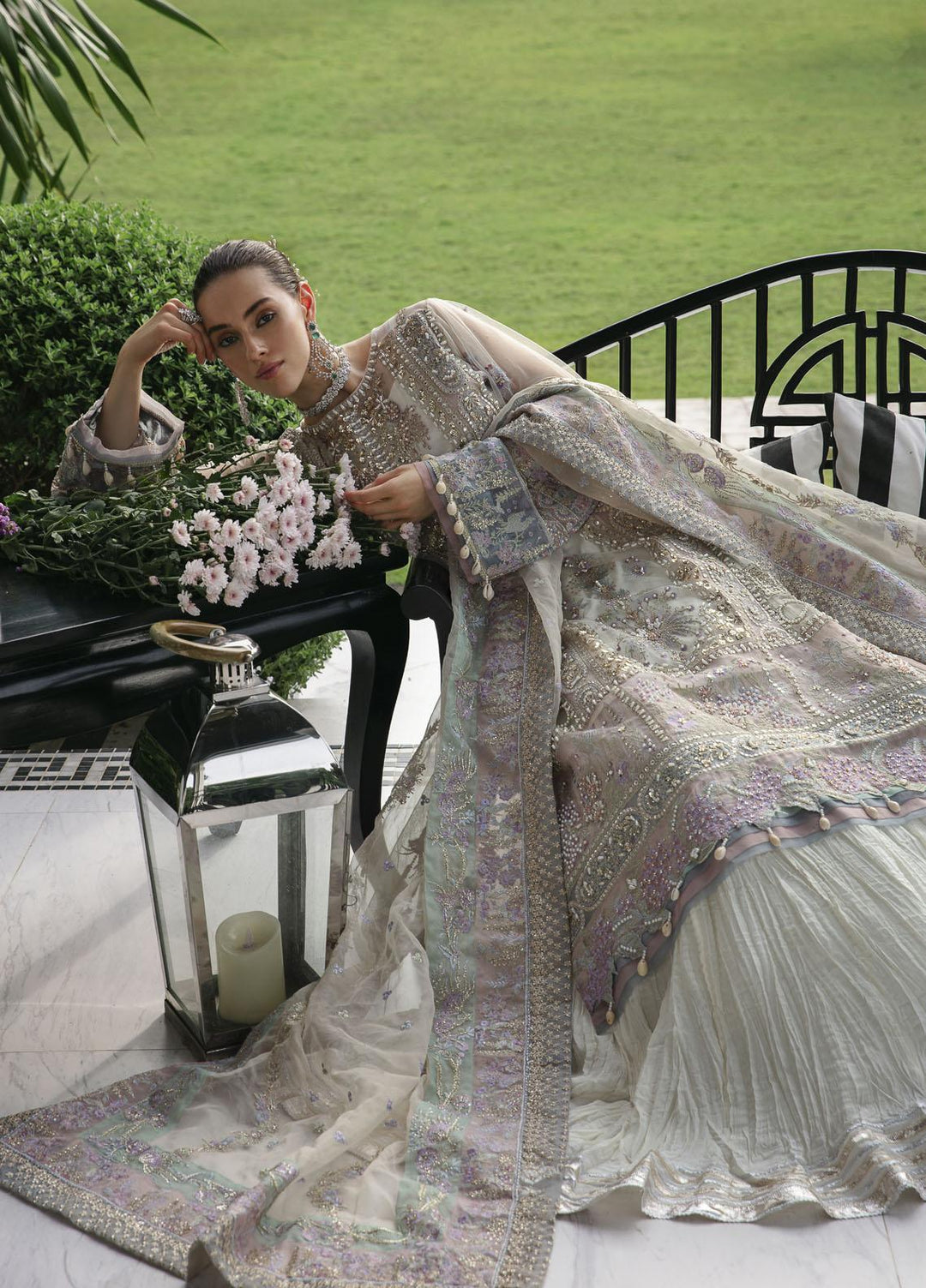 Surmaya By Avyana Embroidered Net Suits Unstitched 4 Piece AV23S AS-02 Elaya  - Wedding Collection