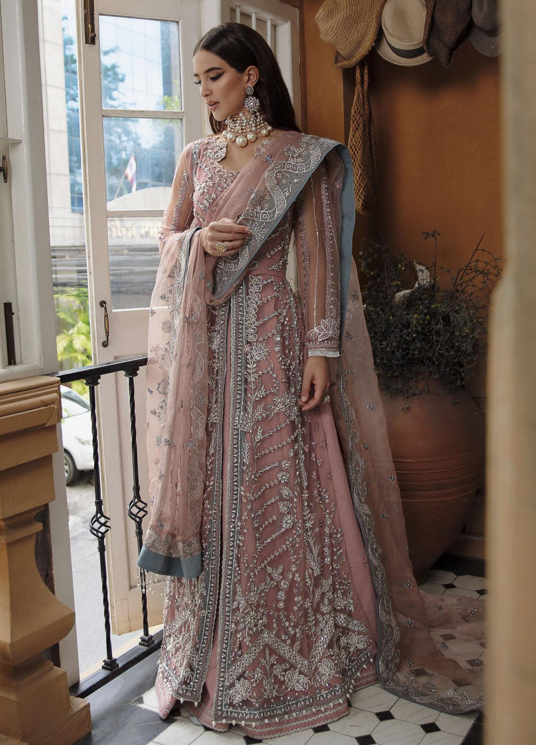 Surmaya By Avyana Embroidered Net Suits Unstitched 4 Piece AV23S AS-07 Aroha  - Wedding Collection