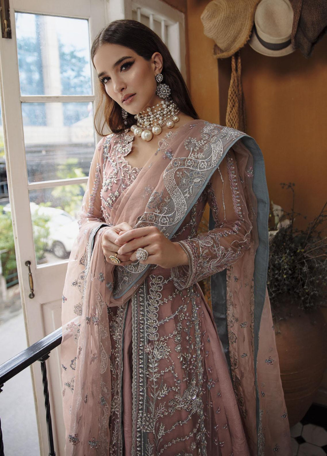 Surmaya By Avyana Embroidered Net Suits Unstitched 4 Piece AV23S AS-07 Aroha  - Wedding Collection