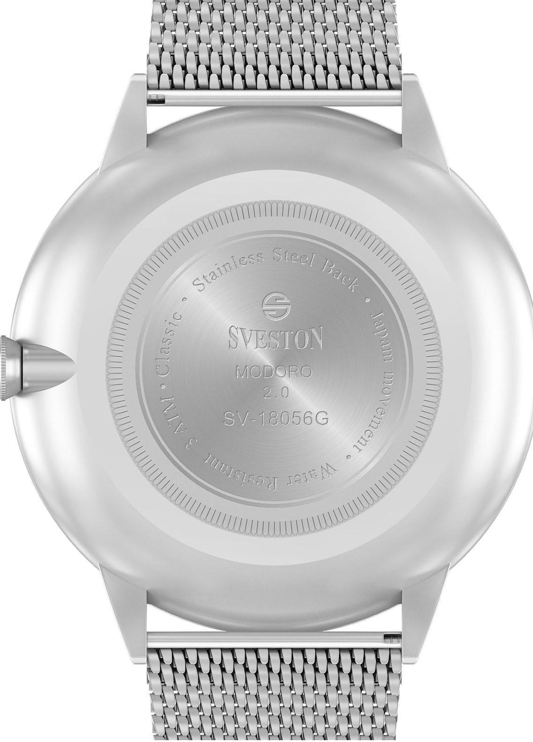 Sveston Refined   Watch SVT22W Sveston-MODORO-2.0 SV-18056 SILVER BLACK ARABIC - Prestigious Mens Watches