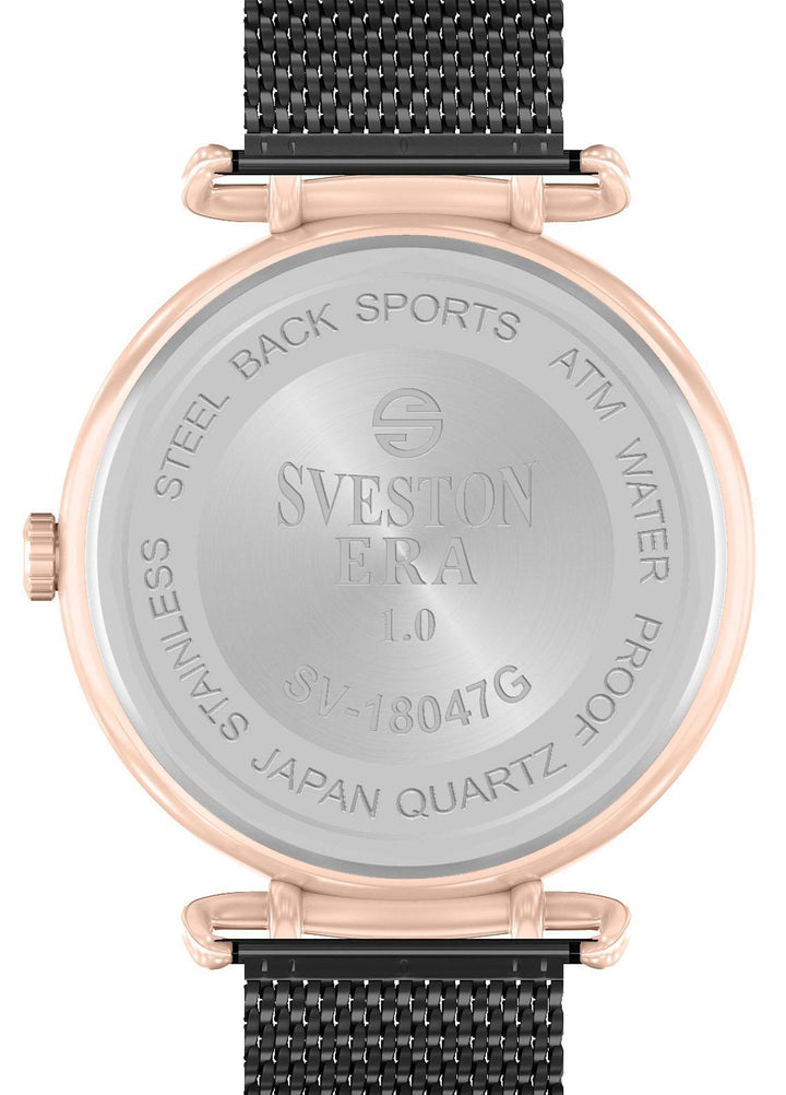 Sveston Refined   Watch SVT22W Sveston Tashi SV-18047 Rose Gold Black - Prestigious Mens Watches