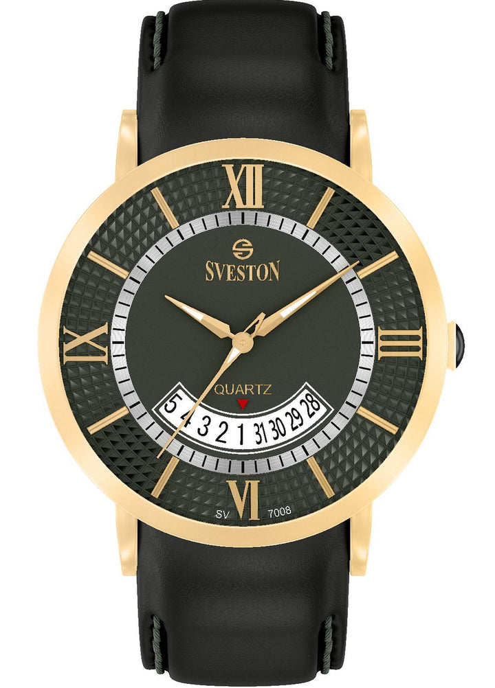 Sveston Refined   Watch SVT22W Sveston Professor SV-7008 Gold Gray Roman - Prestigious Mens Watches