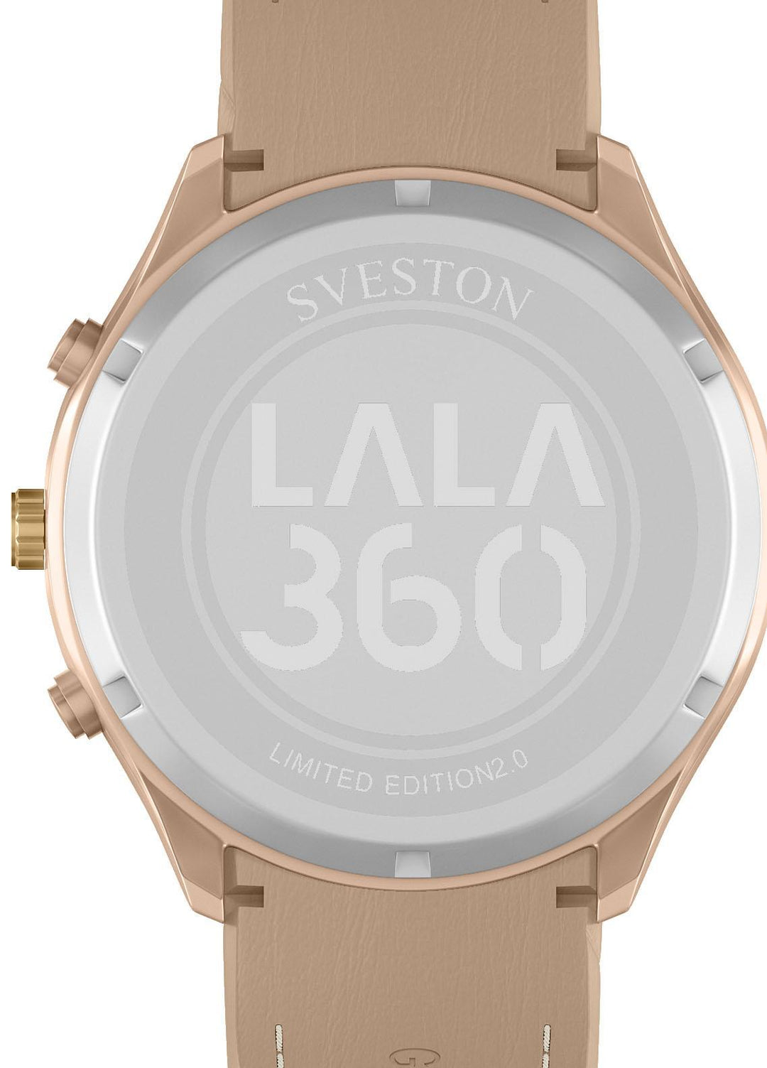 Sveston Refined   Watch SVT22W Sveston Lala 360 (Leather) Rose-White Brown - Prestigious Mens Watches