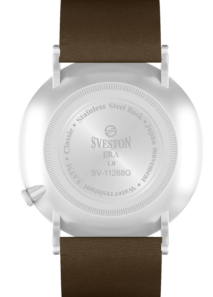 Sveston Refined   Watch SVT22W Sveston Inspiro SV-11268 Silver White Brown - Prestigious Mens Watches