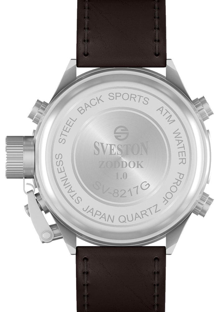 Sveston Refined   Watch SVT22W Sveston ZODDOK 1.0 (Leather Belt) Silver Black Brown Rose - Prestigious Mens Watches