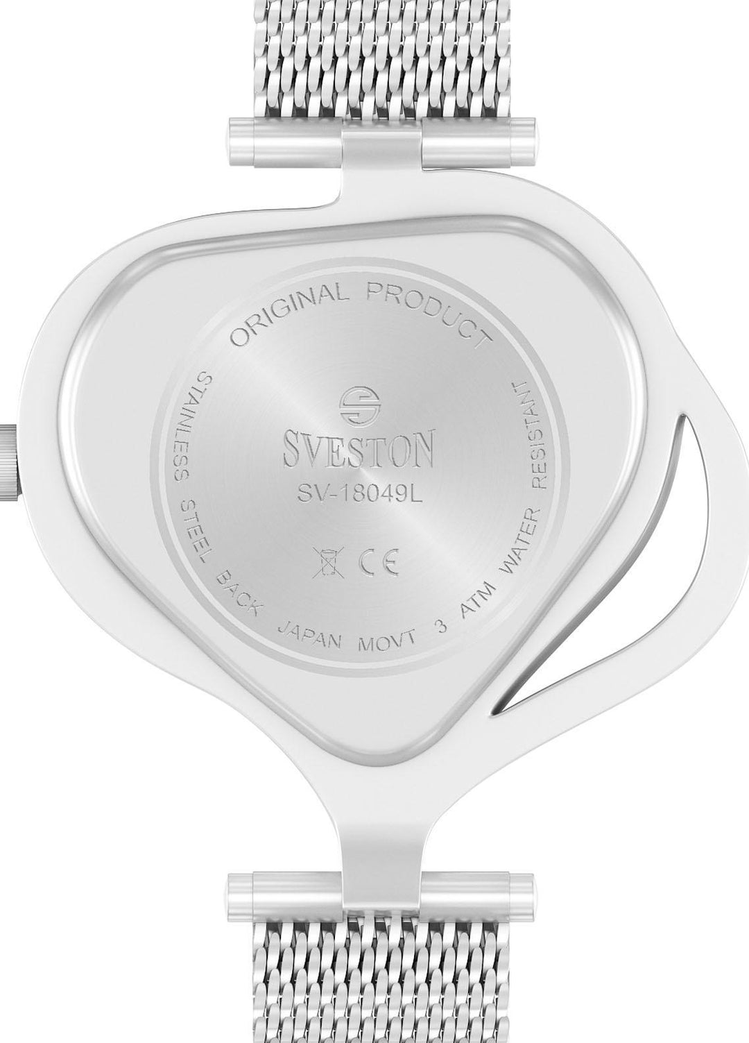 Sveston Elegant   Watch SVT22W Sveston COEUR SV-18049 SILVER-WHITE BLUE STONE - Sleek Women Watches