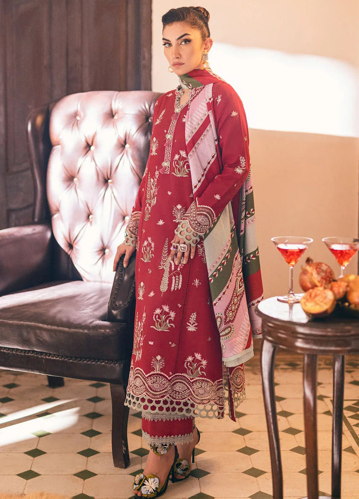 Symphony by Mushq Embroidered Karandi Suits Unstitched 3 Piece MQ24SP MW-KRN-02 Velvet Rose - Winter Collection