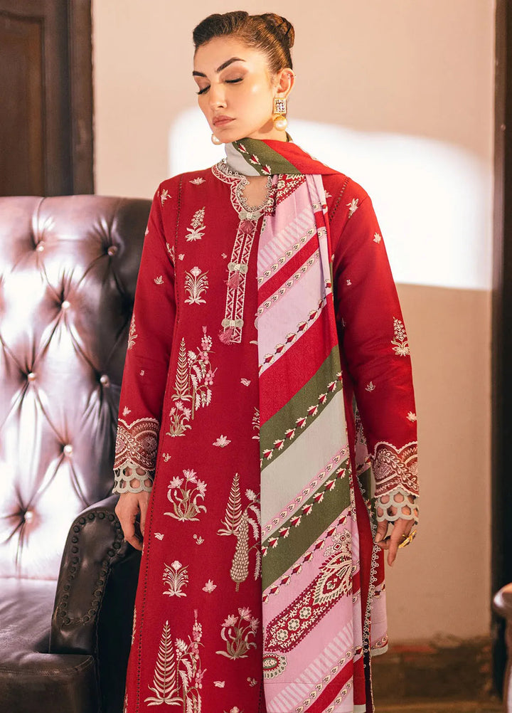Symphony by Mushq Embroidered Karandi Suits Unstitched 3 Piece MQ24SP MW-KRN-02 Velvet Rose - Winter Collection