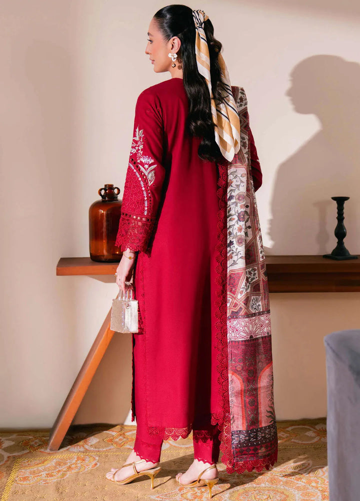 Symphony by Neeshay Embroidered Lawn Suits Unstitched 3 Piece NSH25S Scarlet - Summer Collection