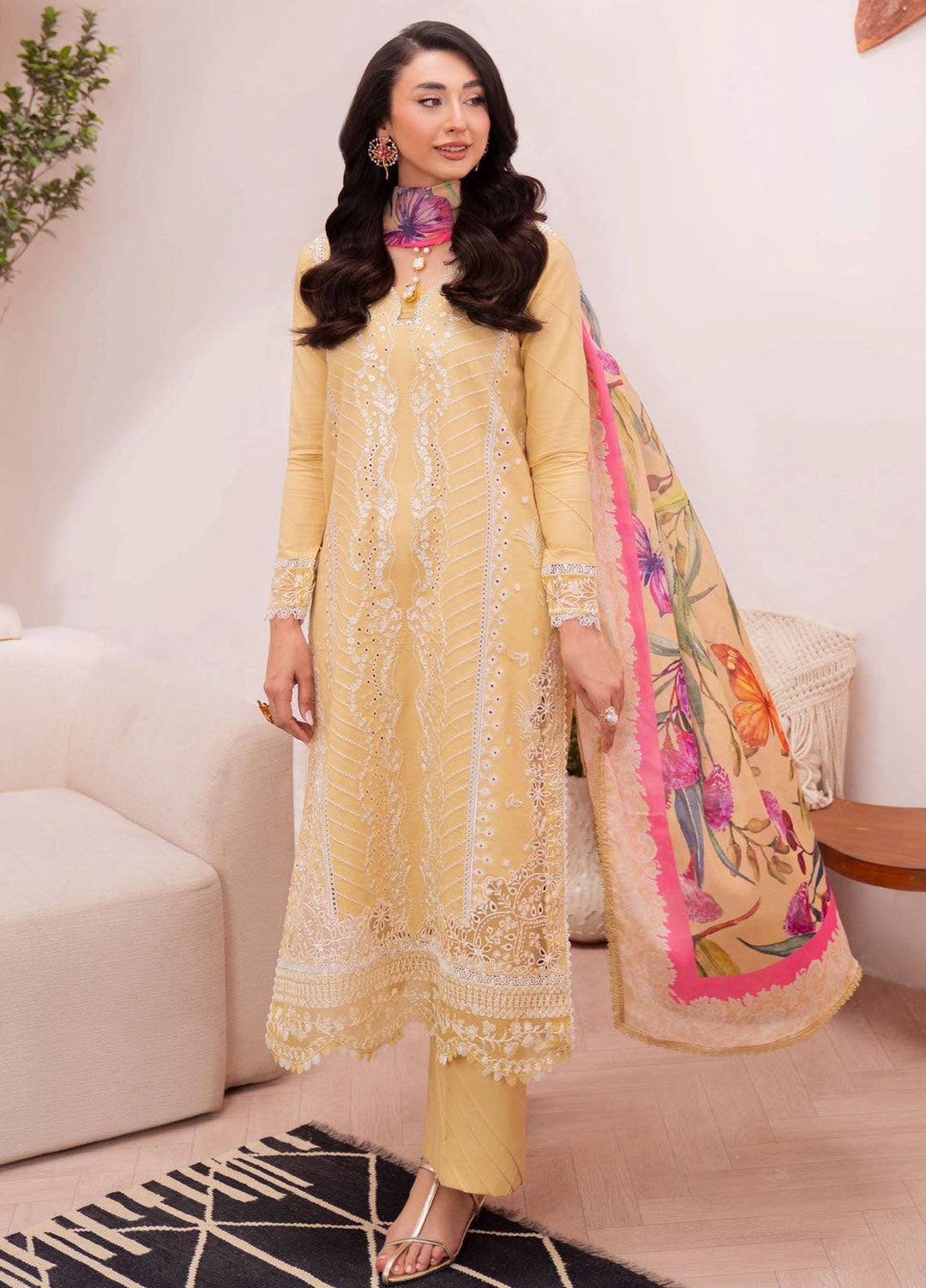 Symphony by Neeshay Embroidered Lawn Suits Unstitched 3 Piece NSH25SLL Dune - Summer Collection