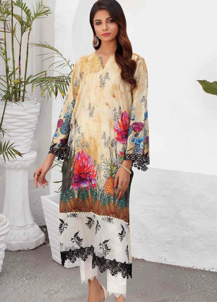 Taabir By Afsaneh Embroidered Lawn  Unstitched Kurties AFH21T Gul B - Summer Collection