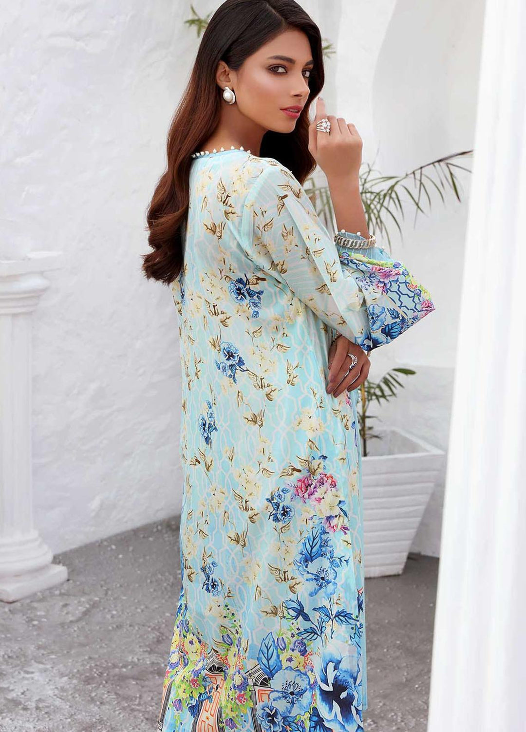 Taabir By Afsaneh Embroidered Lawn  Unstitched Kurties AFH21T-2 01 Mishri-A - Summer Collection