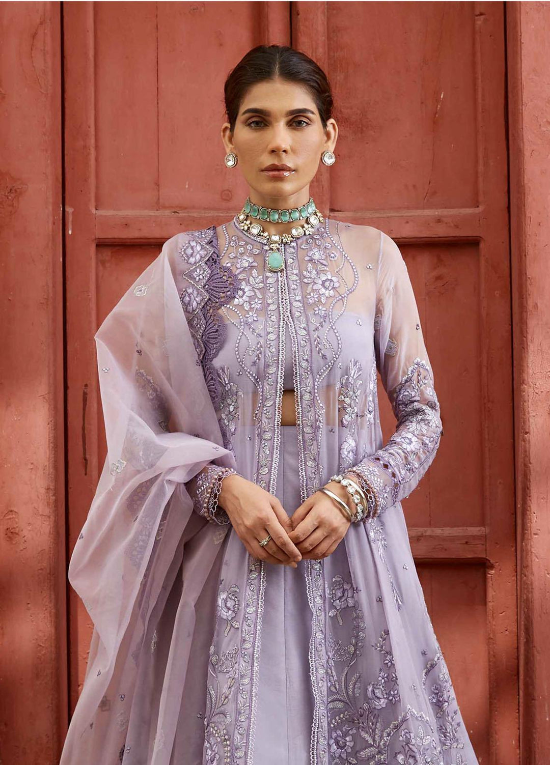 Taaruf By Seran Embroidered Chiffon Suits Unstitched 4 Piece SRN23TF D-04 Rumeysa - Luxury Formal Collection