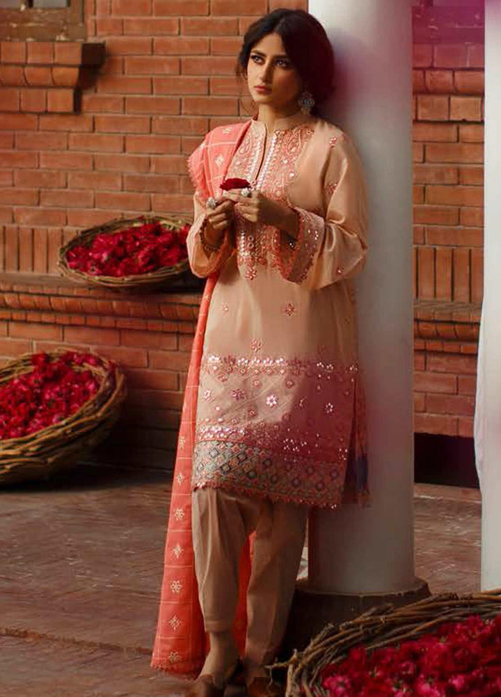 Tabeer by Cross Stitch Embroidered Lawn Suits Unstitched 3 Piece CS21T 08-MISTY BREEZE - Summer Collection