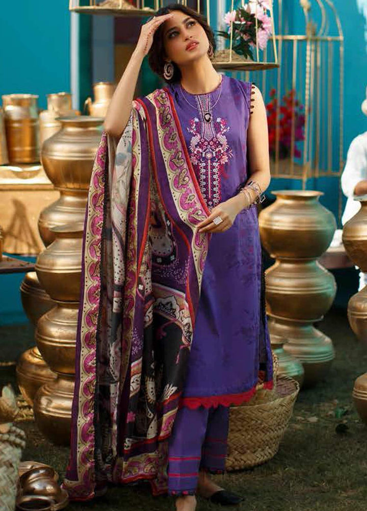 Tabeer by Cross Stitch Embroidered Lawn Suits Unstitched 3 Piece CS21T 13-BERRY BLUE - Summer Collection