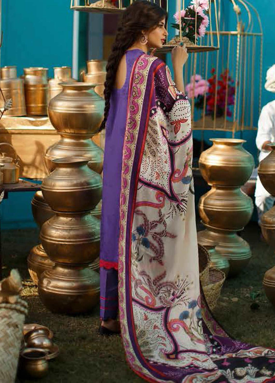 Tabeer by Cross Stitch Embroidered Lawn Suits Unstitched 3 Piece CS21T 13-BERRY BLUE - Summer Collection