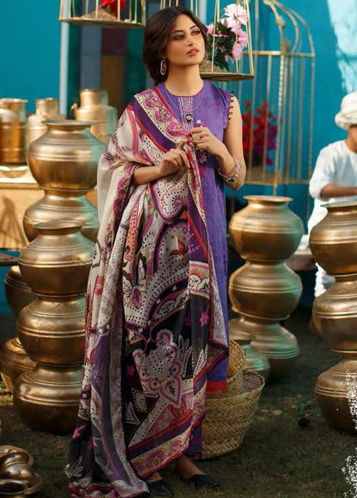Tabeer by Cross Stitch Embroidered Lawn Suits Unstitched 3 Piece CS21T 13-BERRY BLUE - Summer Collection