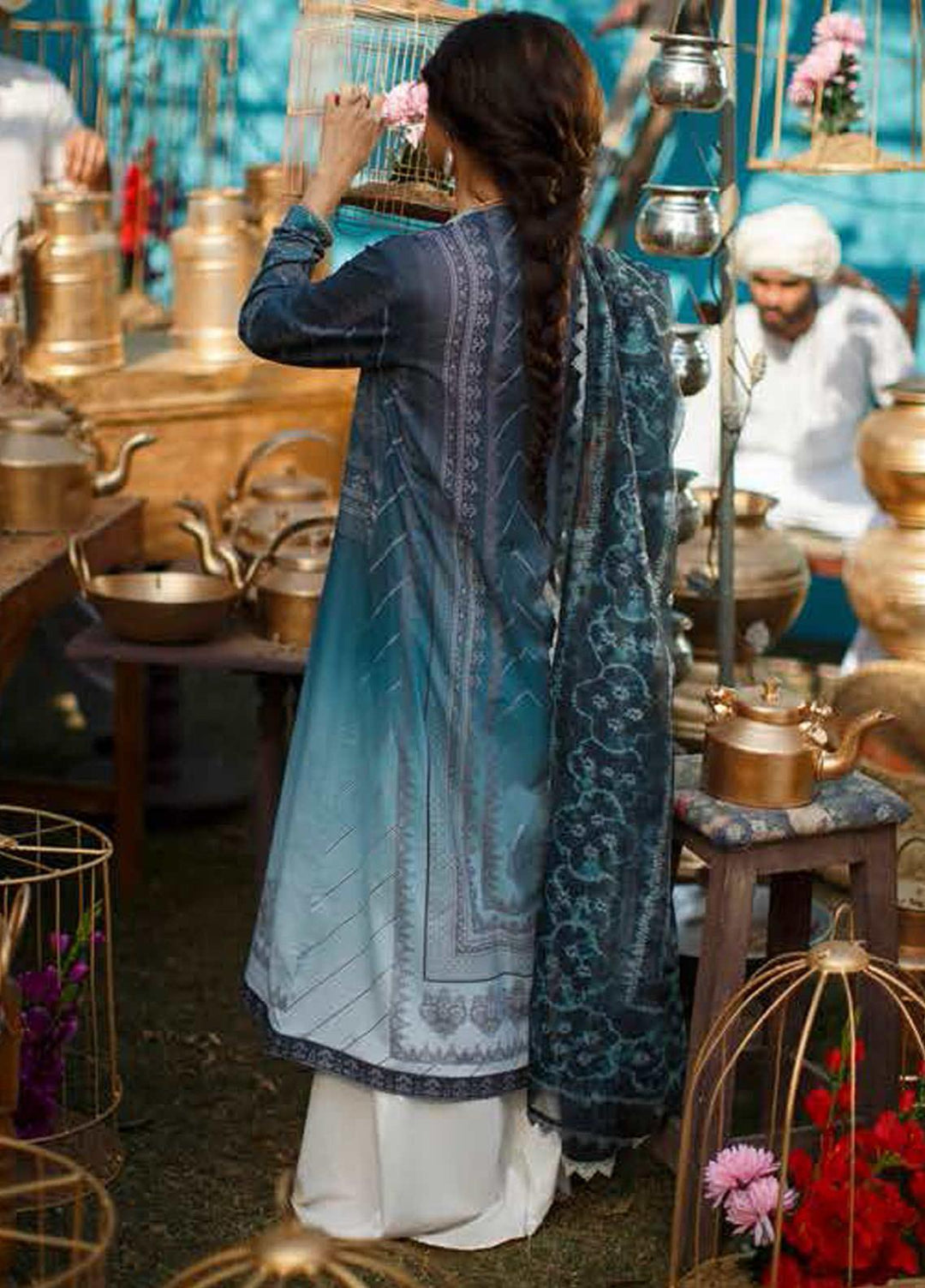 Tabeer by Cross Stitch Embroidered Lawn Suits Unstitched 3 Piece CS21T 19-OCEAN RIPPLE - Summer Collection