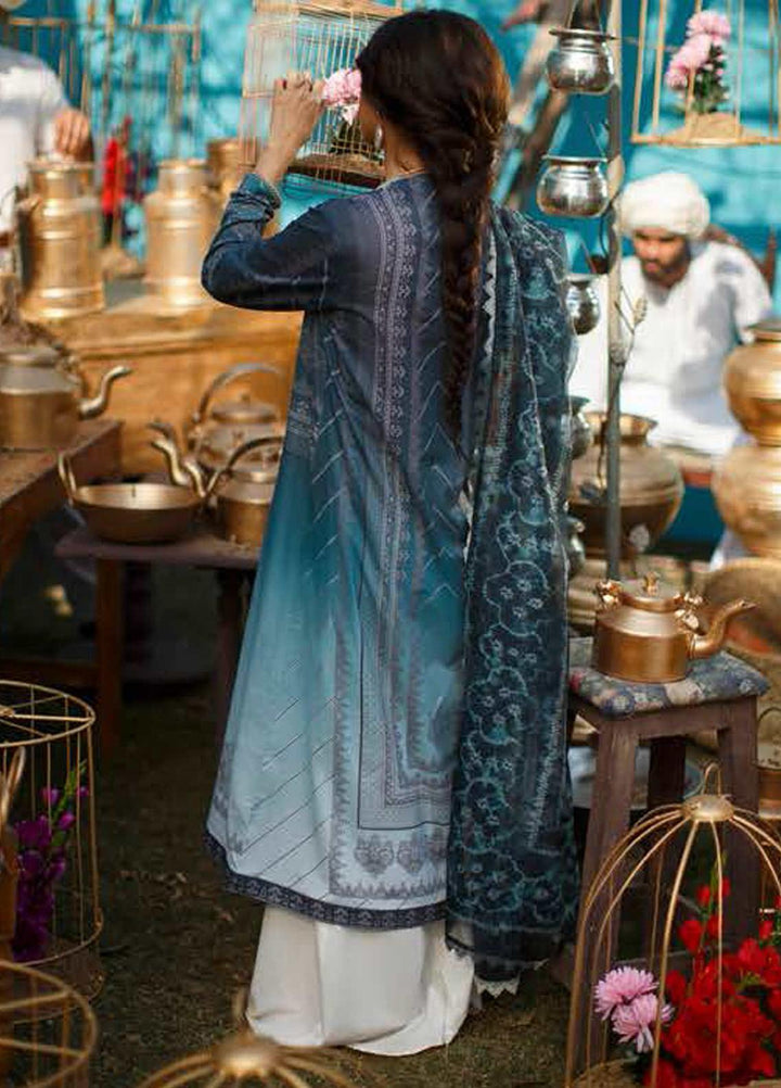 Tabeer by Cross Stitch Embroidered Lawn Suits Unstitched 3 Piece CS21T 19-OCEAN RIPPLE - Summer Collection