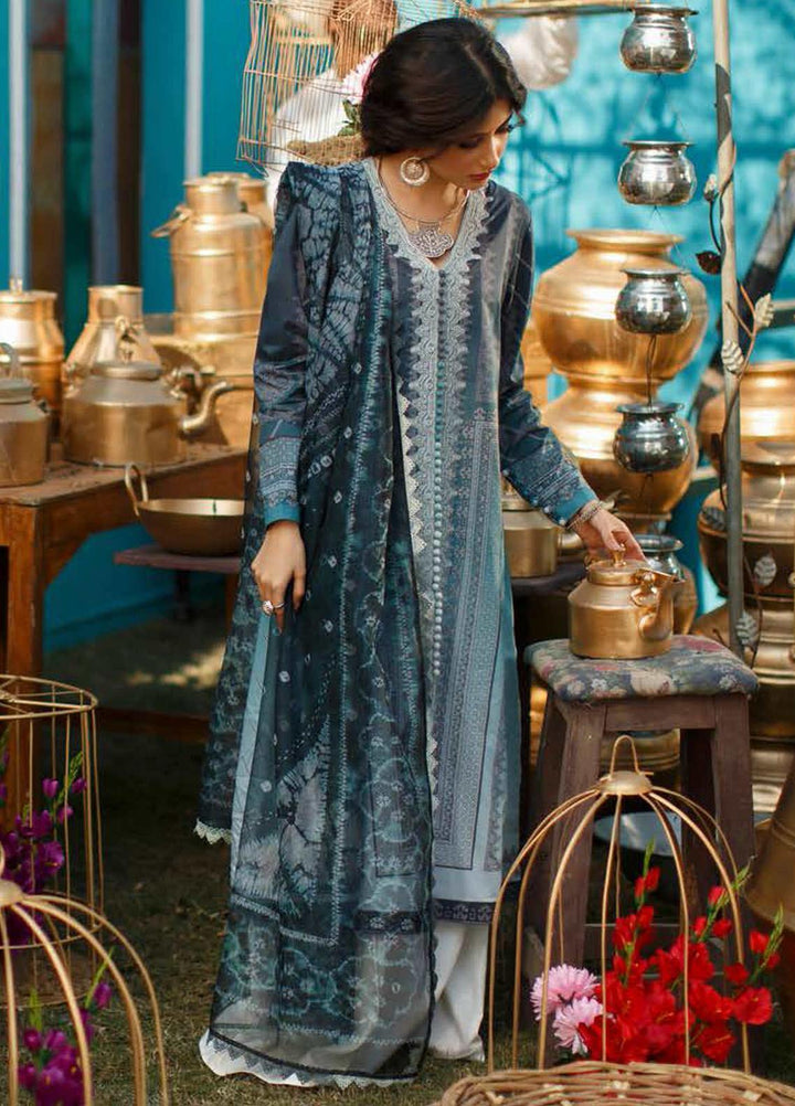Tabeer by Cross Stitch Embroidered Lawn Suits Unstitched 3 Piece CS21T 19-OCEAN RIPPLE - Summer Collection