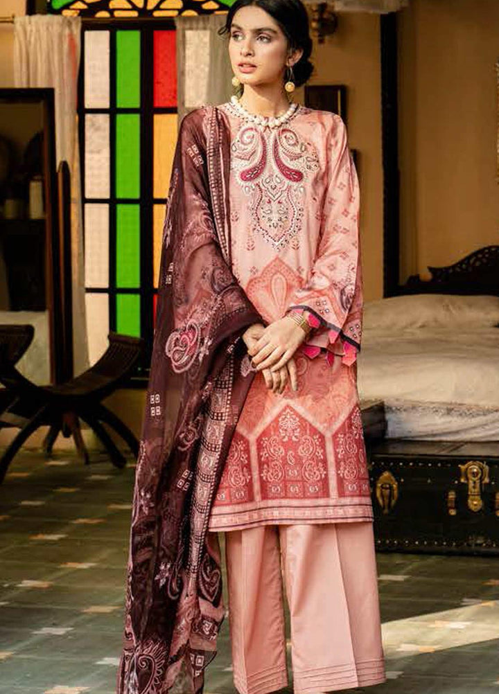 Tabeer by Cross Stitch Embroidered Lawn Suits Unstitched 3 Piece CS21T 21-TANGERINE BLUFF - Summer Collection