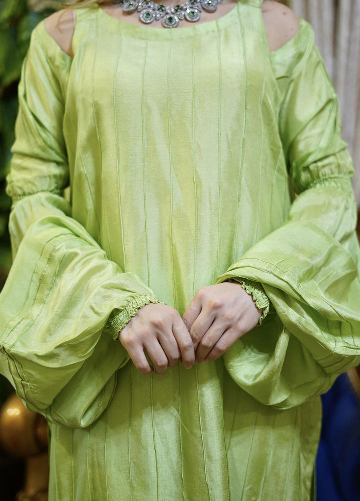 Manaal Arfeen Pret Embroidered  3 Piece Suit Green Silk