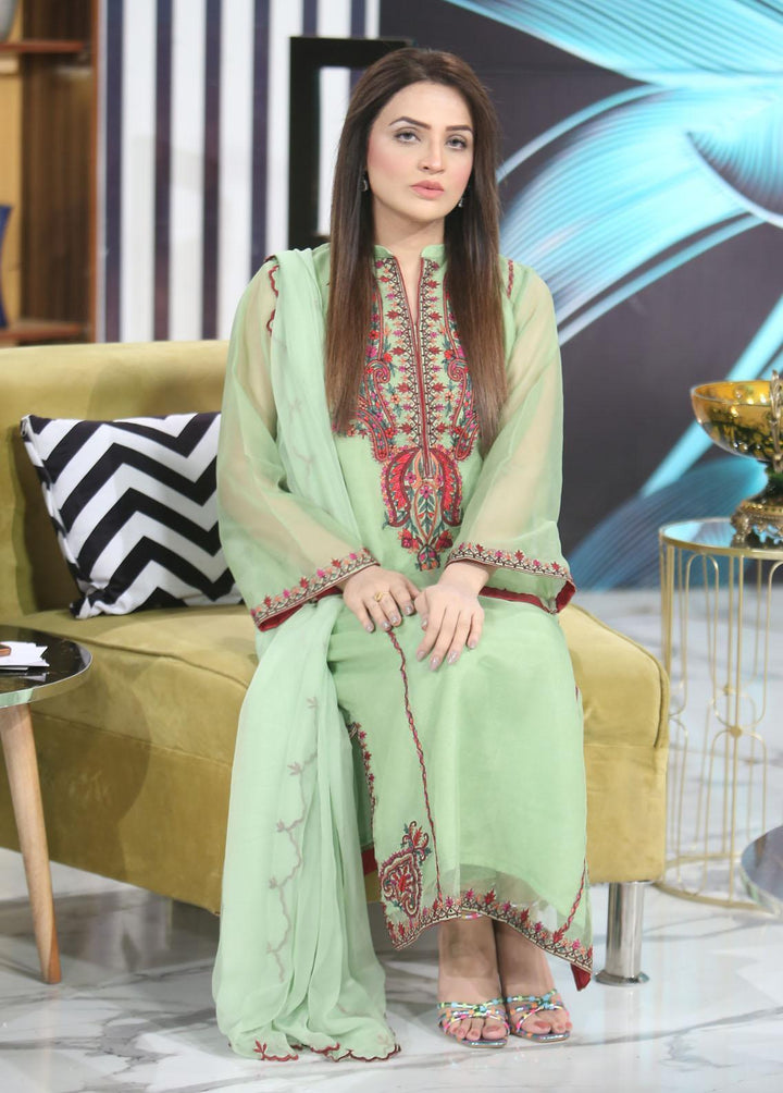 Manaal Arfeen Pret Embroidered  3 Piece Suit Hara Tanka