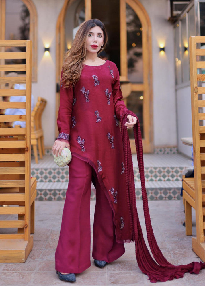 Manaal Arfeen Pret Western Raw Silk 3 Piece Suit MNL23T Helena