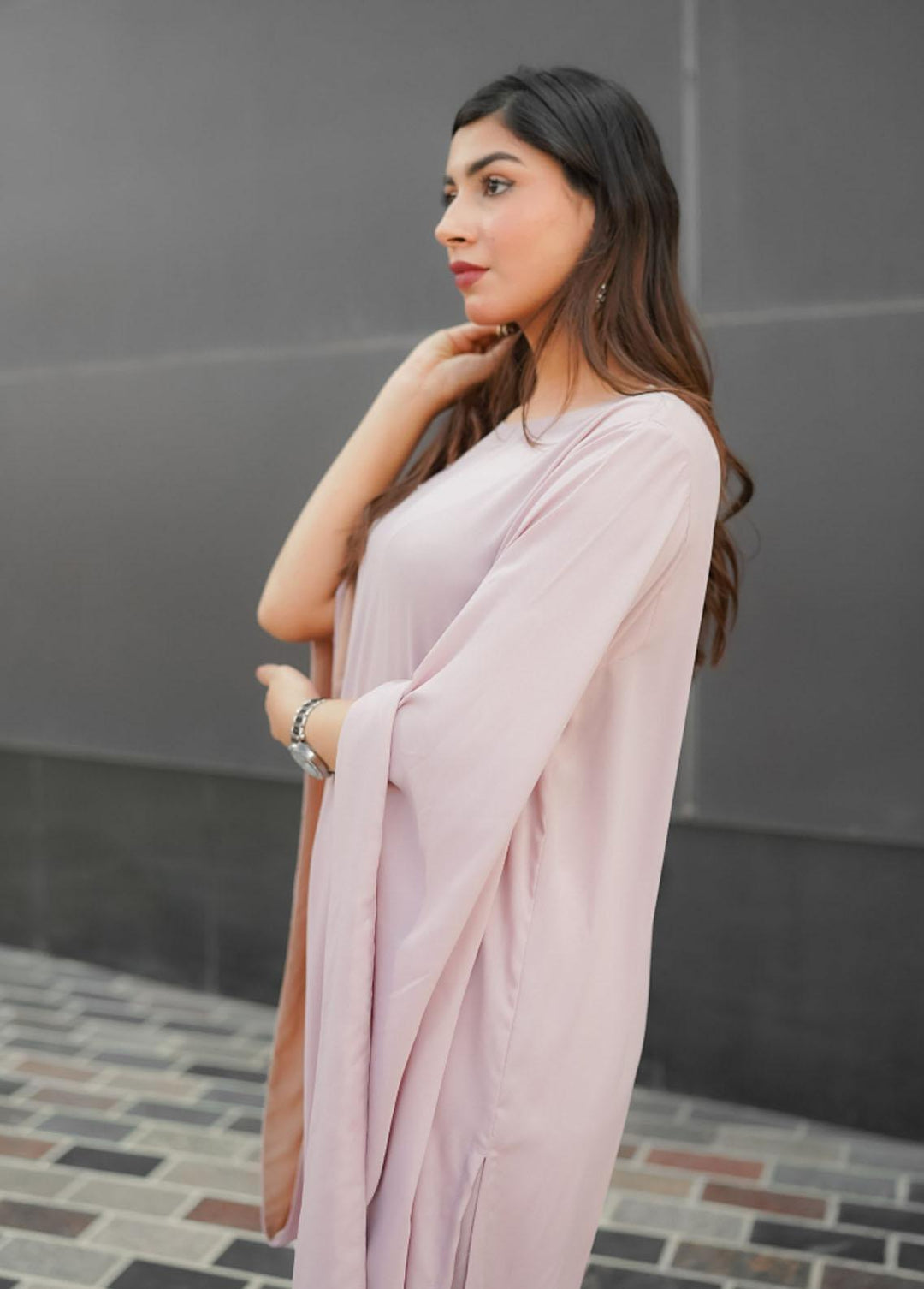 Manaal Arfeen Pret Eastern Georgette 2 Piece Suit MNL23T Powder Pink Flo