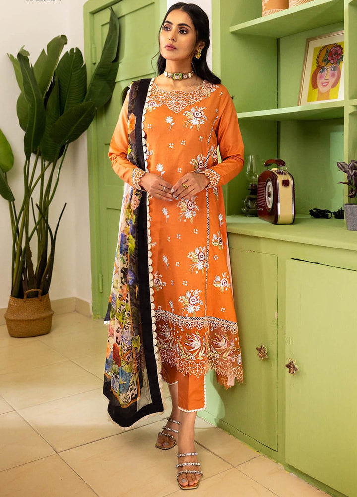 Tabeer By Roheenaz Embroidered Lawn Suits Unstitched 3 Piece RNZ23T RNZ23-03-B Faeza - Summer Collection