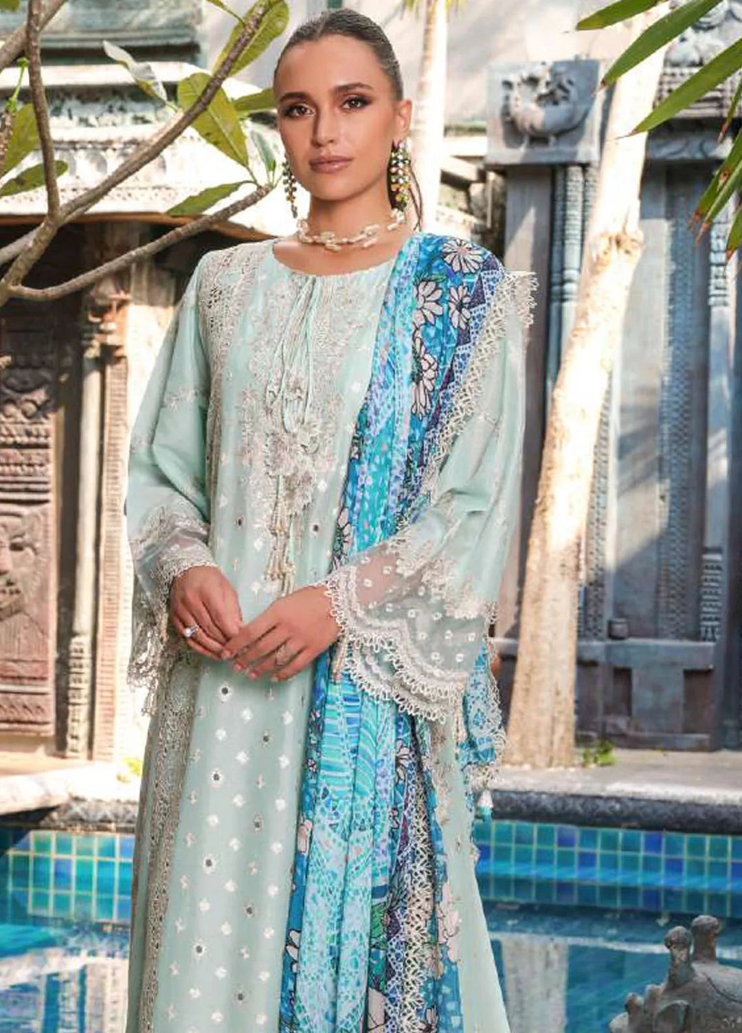 Tabeer Embroidered Lawn Suit Unstitched 3 Piece TBR24L D-02 - Summer Collection