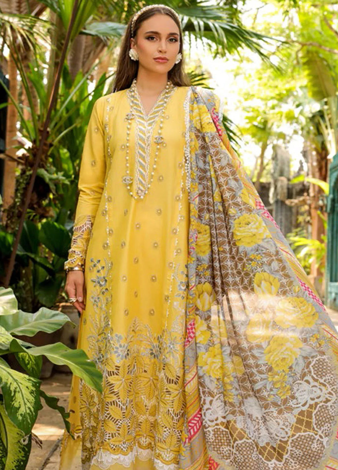 Tabeer Embroidered Lawn Suit Unstitched 3 Piece TBR24L D-06 - Summer Collection