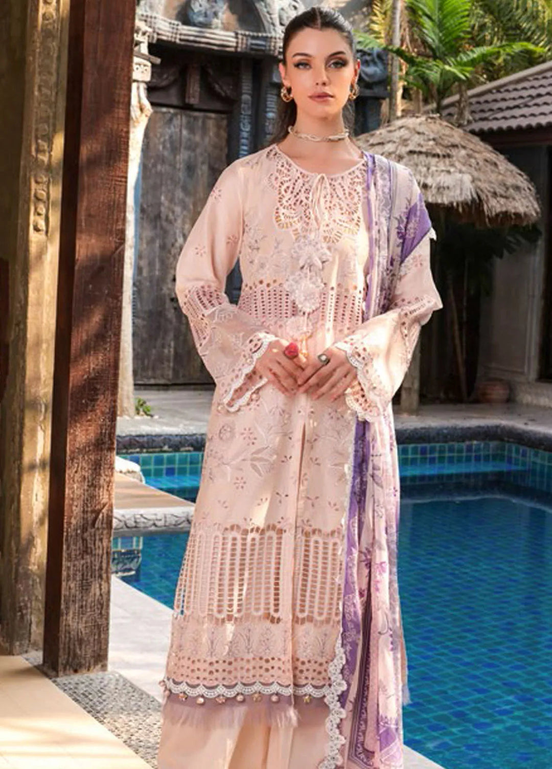 Tabeer Embroidered Lawn Suit Unstitched 3 Piece TBR24L D-08 - Summer Collection