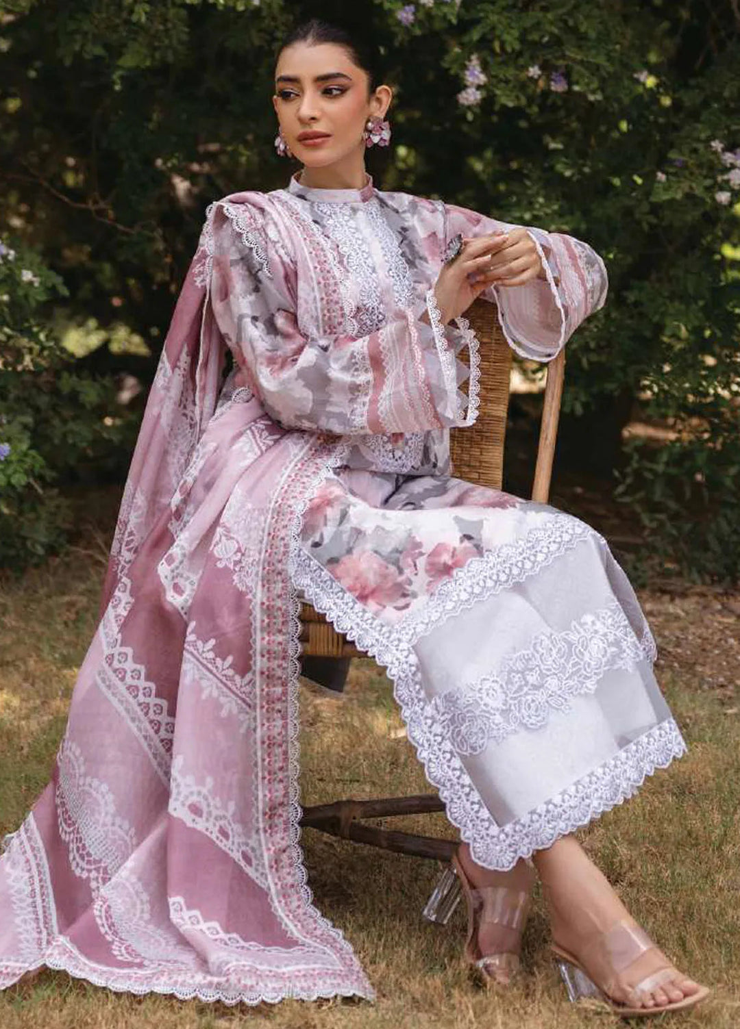 Tahra by Zainab Chottani Embroidered Lawn Suit Unstitched 3 Piece ZC24T 3A Zinnia - Summer Collection