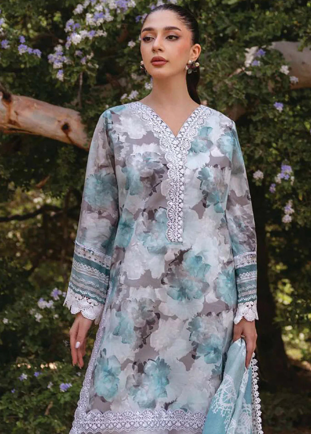 Tahra by Zainab Chottani Embroidered Lawn Suit Unstitched 3 Piece ZC24T 3B Zinnia - Summer Collection