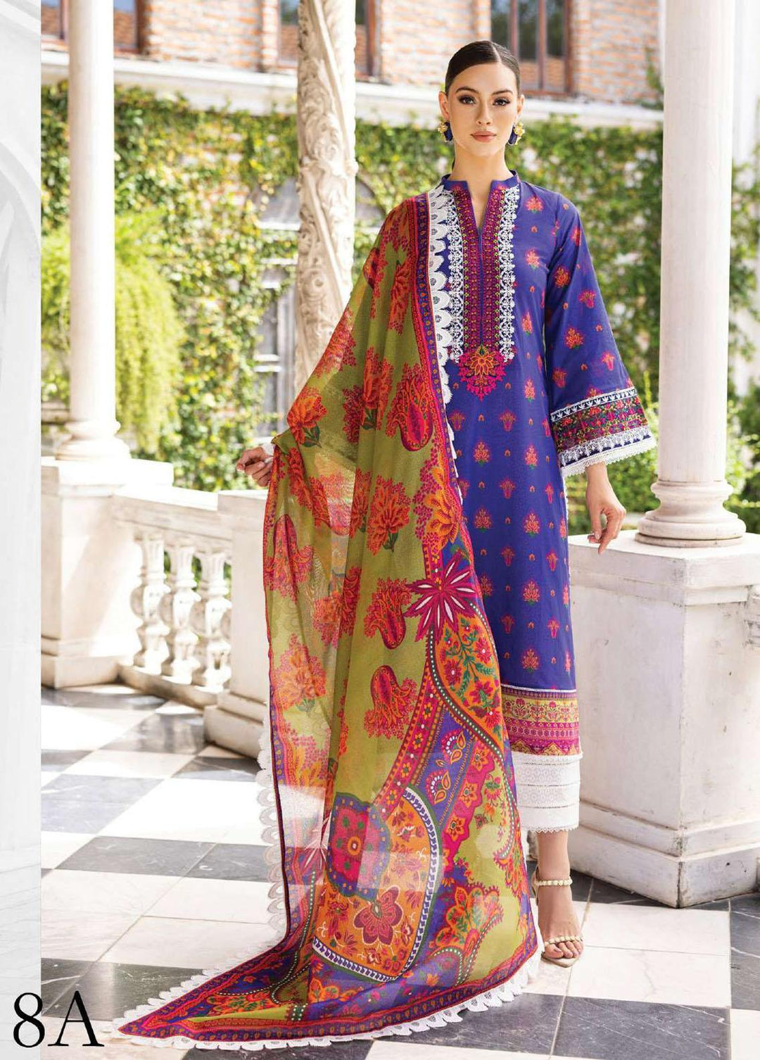 Tahra By Zainab Chottani Embroidered Lawn Suits Unstitched 3 Piece TZC23L Whipsy Lush 8A - Summer Collection