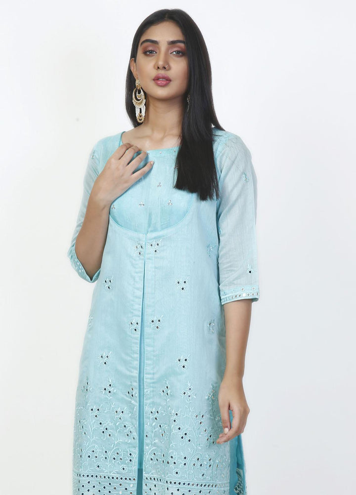 Fashion Porters Luxury Pret Embroidered Cotton Net 4 Piece Dress SUS22-TM6