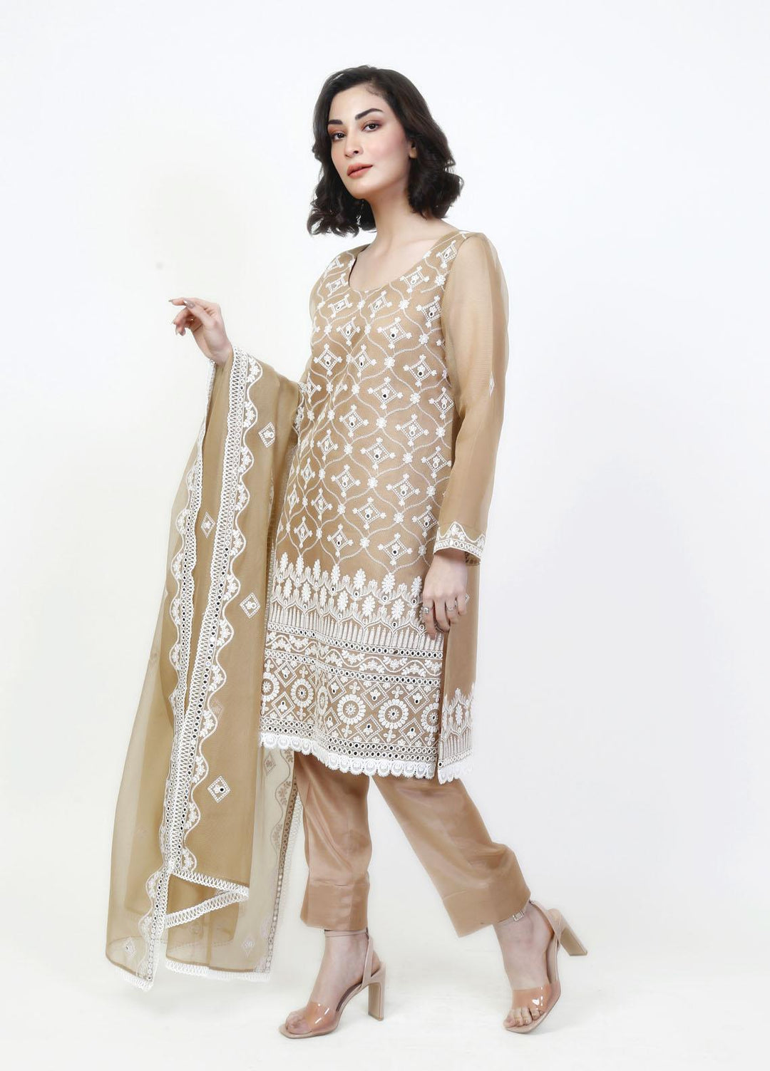 Fashion Porters Luxury Pret Embroidered Cotton Net 4 Piece Dress SUS22-TM9