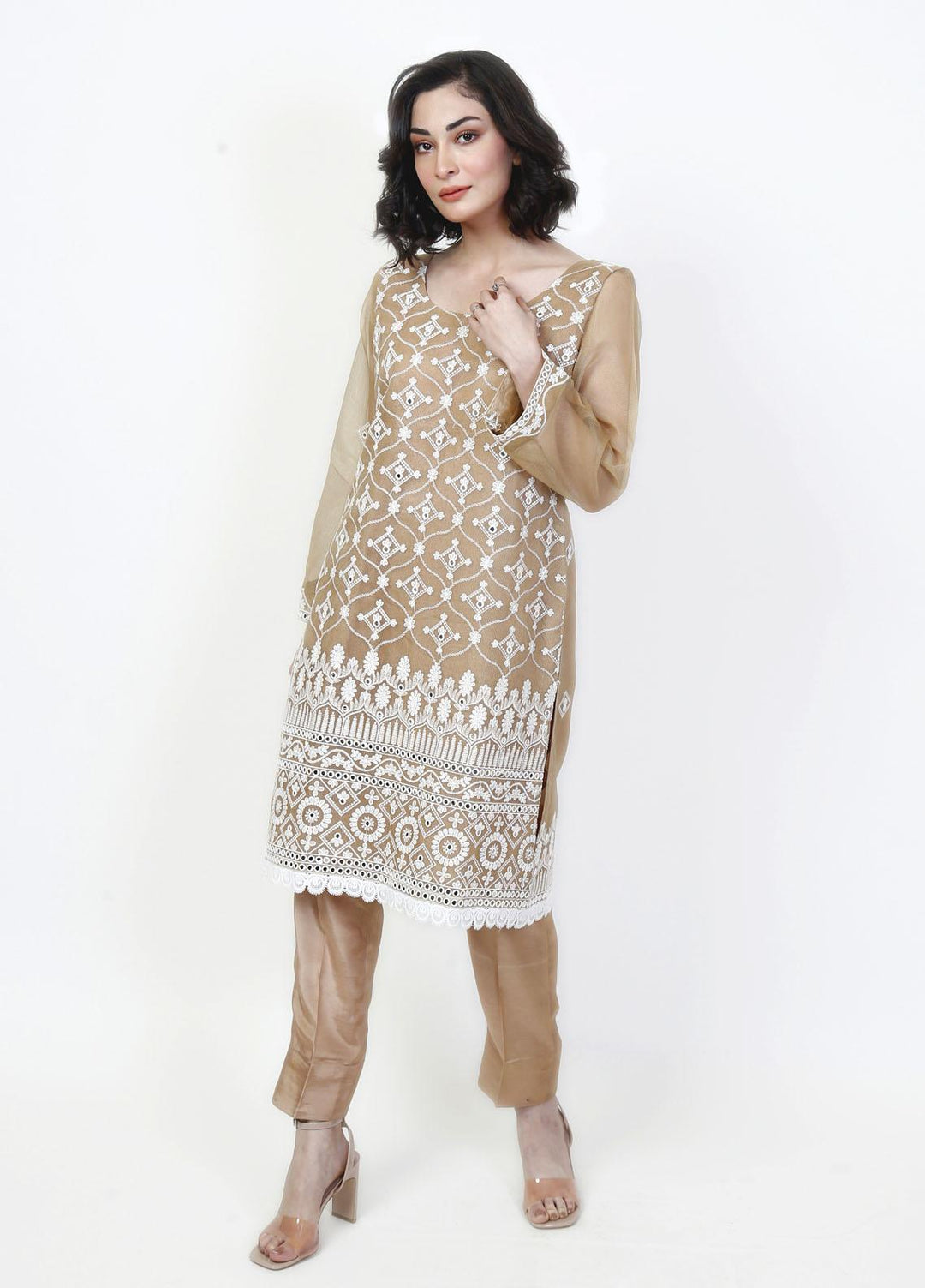 Fashion Porters Luxury Pret Embroidered Cotton Net 4 Piece Dress SUS22-TM9