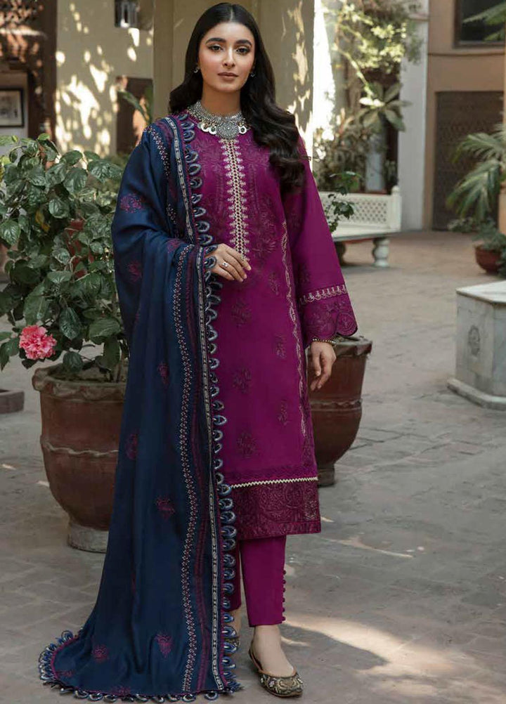 Tassawur By Florent Embroidered Karandi Suits Unstitched 3 Piece FL23T FL-1B - Winter Collection