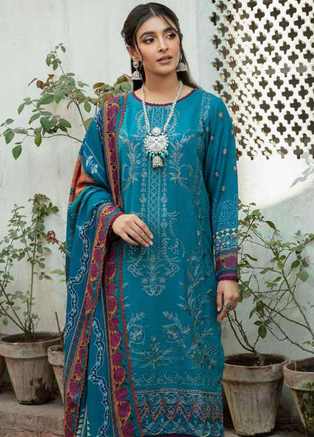 Tassawur By Florent Embroidered Karandi Suits Unstitched 3 Piece FL23T FL-6A - Winter Collection