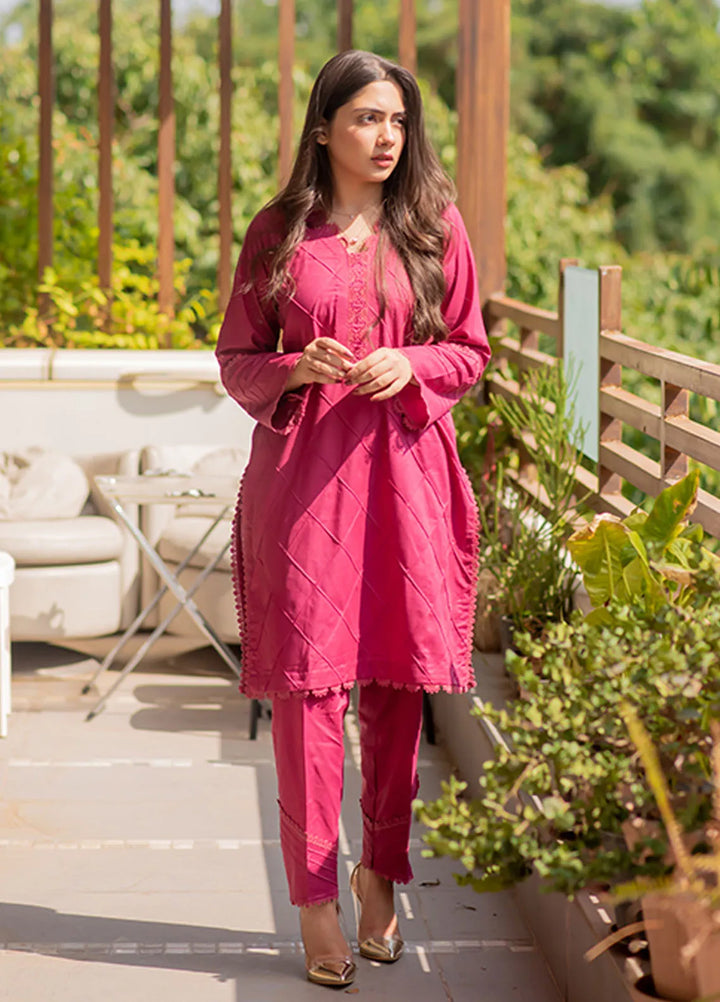 Tassawur Pret Lace Work Cotton 2 Piece Scarlet Ruby